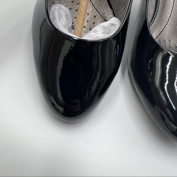 9.5W 9.5 WIDE LifeStride Parigi Black Patent Vegan Faux Leather Pump Heels - Picture 5 of 16